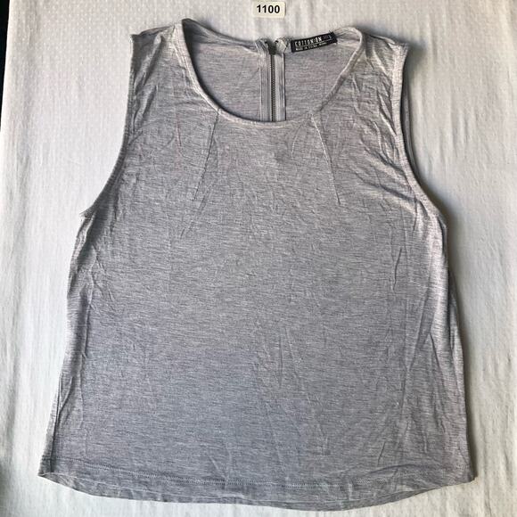 Cotton On Women’s Sleeveless Stretchy Blouse size M, Solid Gray, Back Zipper - Picture 1 of 7